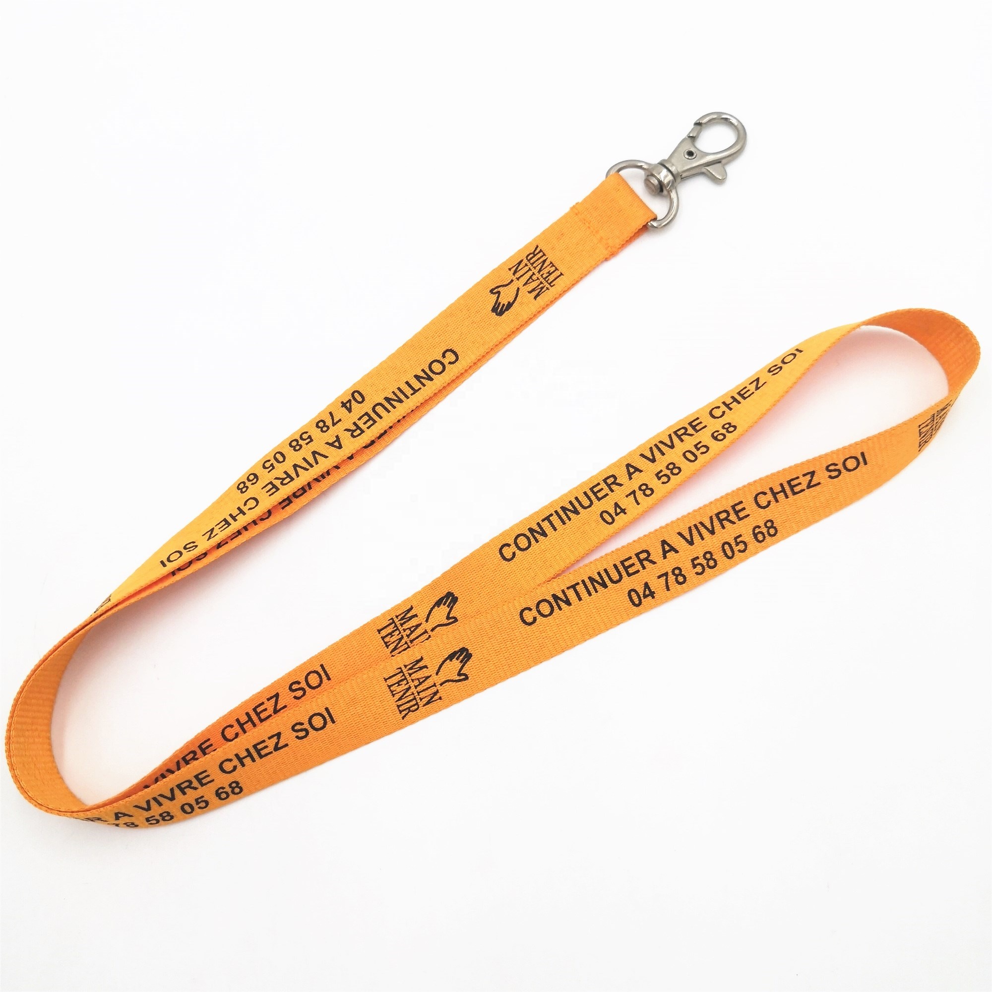 Professional China Lanyard Keychain For Printing - Promotional custom cheap polyester silk printing lanyard with logo lapel – Bison