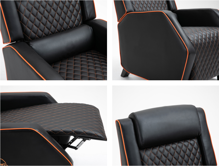 Ergonomic PU Leather Reclining Single Gaming Sofa Chair Gamer with Legresta