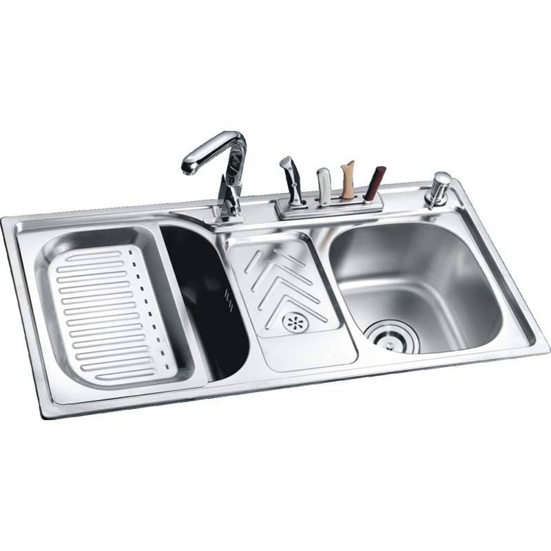 Factory wholesale Stainless Steel Sink Table - Double Bowls DE9145 – Jiawang
