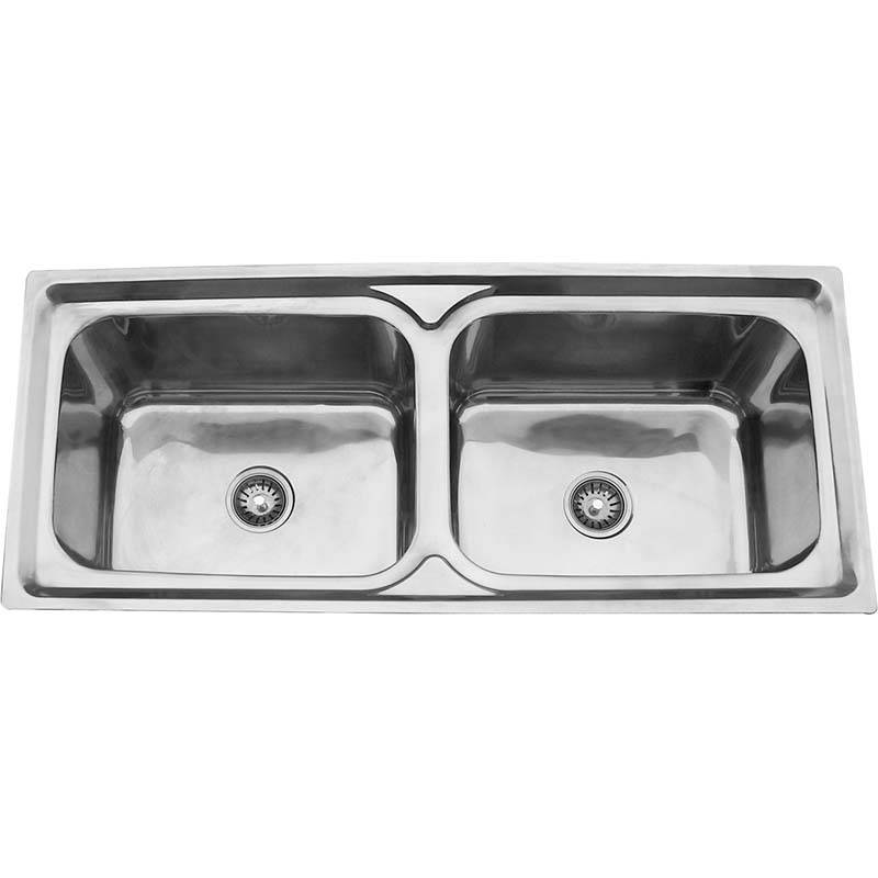 Excellent quality Gunmetal Black Kitchen Sink - Double Bowls With Panel DS11650 – Jiawang