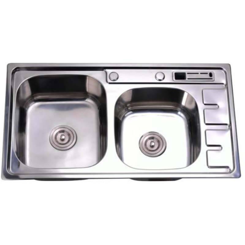Double Bowl Sink Royal With Garbage Bin - Double Bowls Without Panel DS8648B1 – Jiawang