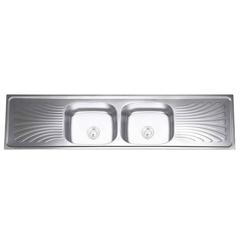 Double Bowl Kitchen Sink - Double Bowls With Panel DD18060 – Jiawang