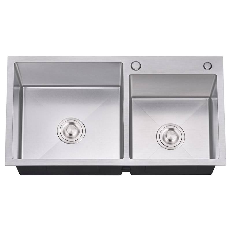 Super Lowest Price Bathroom Under Counter Sinks - Handmade Double Bowls HM8245 – Jiawang