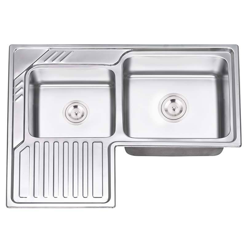 Wash Kitchen Equipment - Double Bowls With Panel JW8670 – Jiawang
