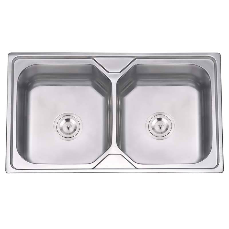 Factory Outlets 304 Stainless Steel Kitchen Sink - Double Bowls without Panel KE8050 – Jiawang