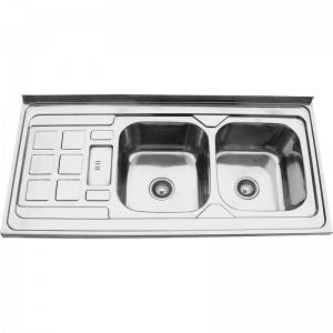 Ceramic Sink - Double Bowls With Panel RS12060 – Jiawang