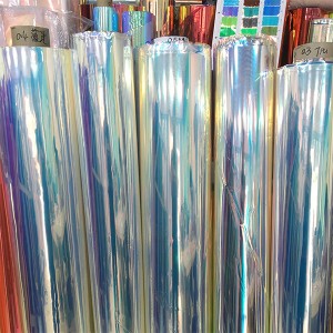0.4mm Dichroic Iridescent PVC film for making shoes, bags and decoration
