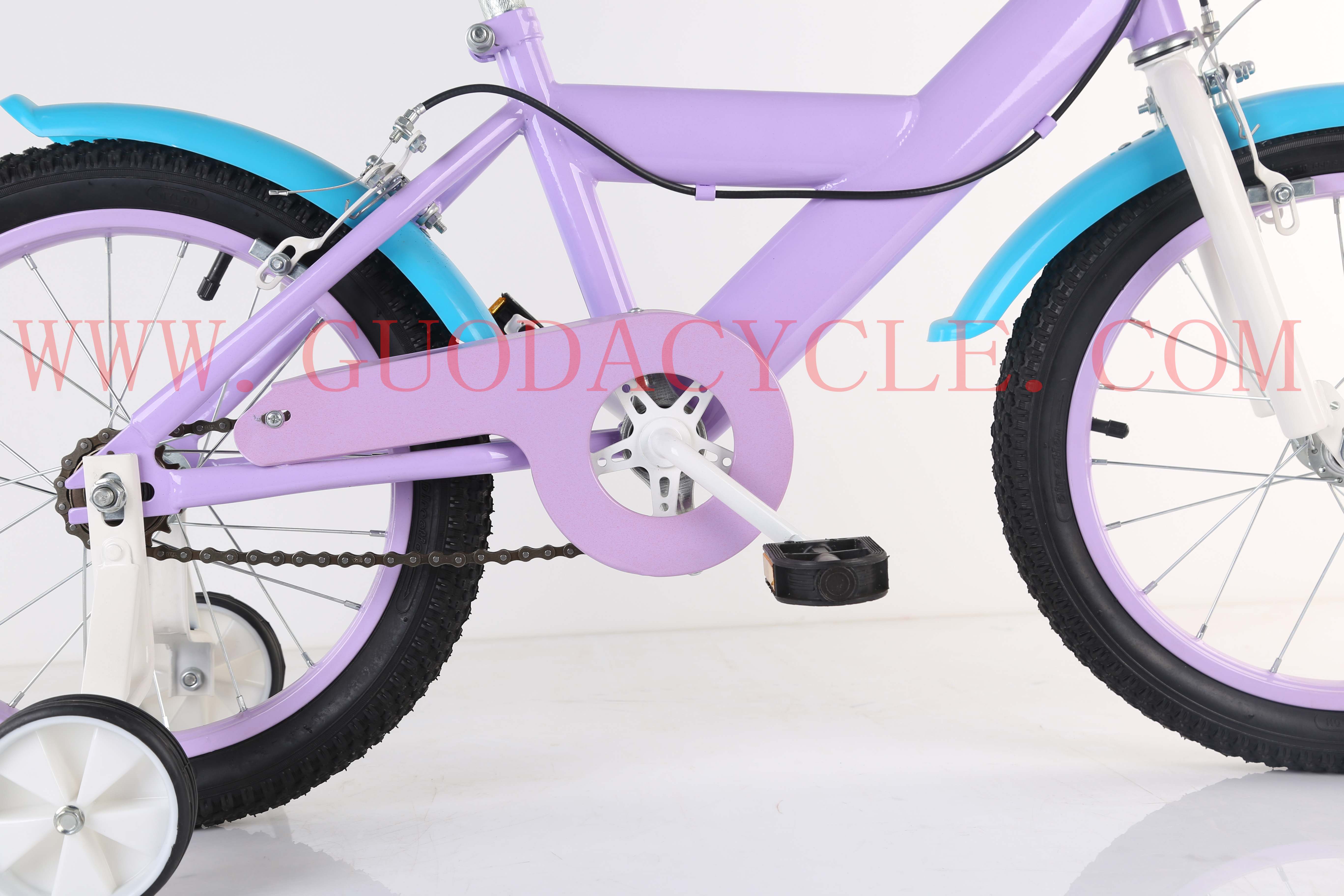 purple bike with basket