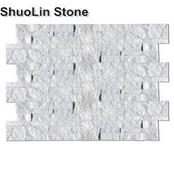 Hot Sell Pure White Natural Stacked Stone Ledger Panels 18*35cm