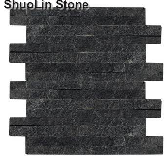 Black Quartz Wall Decorative Stacked Ledge Culture Stone Veneer/Panel for Wall Cladding