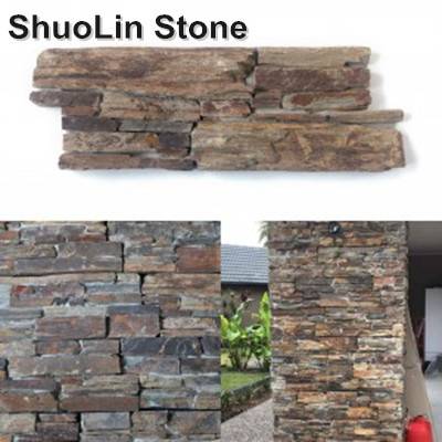 Wall Cladding Natural Slate Rusty Exterior Stacked Stone Panel Z Clad