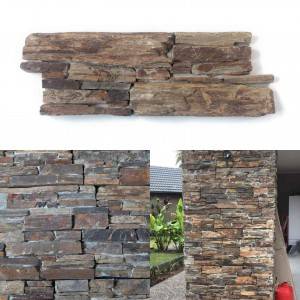 Natural Rusty Z Shape Cement Base Ledge Stone For Outside Wall Decorative