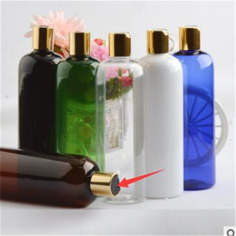 Hot sale empty eco clear black 200ml 250ml 300ml 500ml round plastic PET shampoo pump bottle