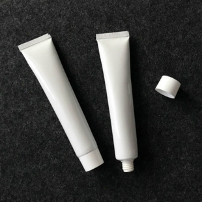 Hot sale 50g 60g 80g 100g white black plastic soft tube with screw lid and flip cap