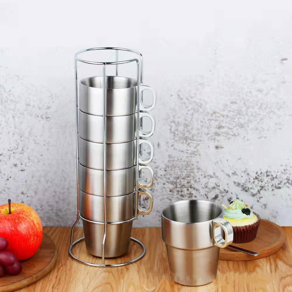 Stainless steel coffee cup set