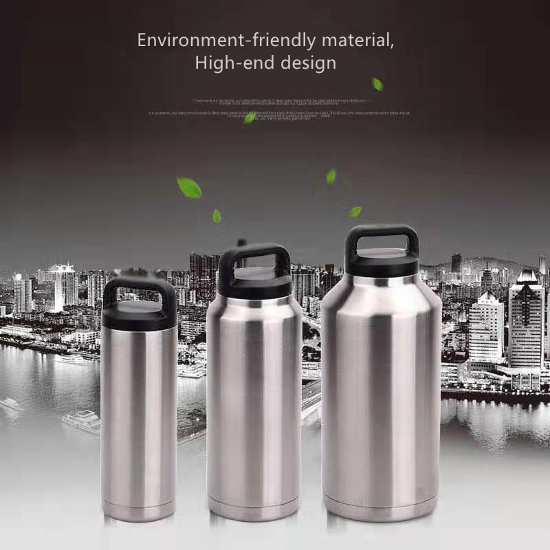 Vacuum flask large capacity stainless steel vacuum cup car travel kettle household thermal pot 1000ml ice bucket