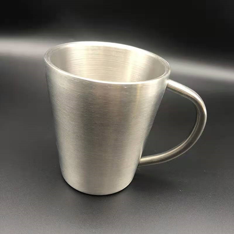 stainless steel coffee cup double wall with handle