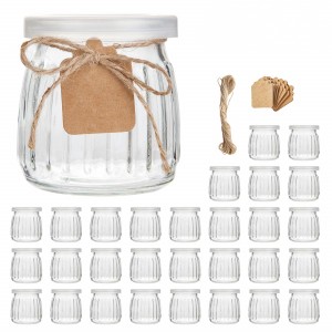 Chinese wholesale Pudding Bottle With Lid – 7 oz 200ml Round Glass Pudding Jar Glass Yogurt Jar with Lid –  Hoyer