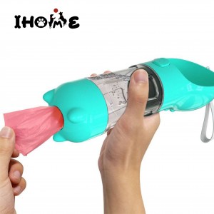 2020 new design 3-in-1 pet travel water bottle, outdoor dog drinking and food bottle with poop bag separator, multifunctional outdoor pet bottle, hot outdoor pet travel water bottle, newly designed 2020 new dog outdoor water and food cup, pet feces, water and food three-in-one bottle