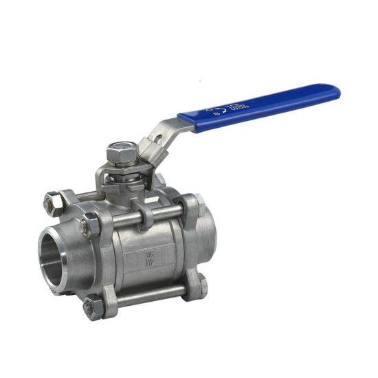 4" Inch Food Grade Sanitary Stainless Steel ISO5211 Mounting Pad Non-Retention Butt Weld 3PC Ball Valve