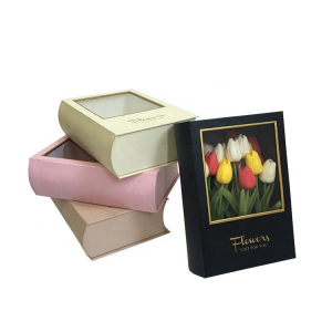 A4 Hardcover Book Printing - book shaped box with PVC window for flowers – Knowledge Printing