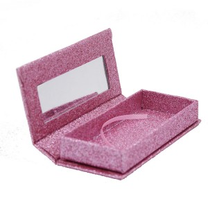 Glitter Paper Eyelash Box With Mirror Inside