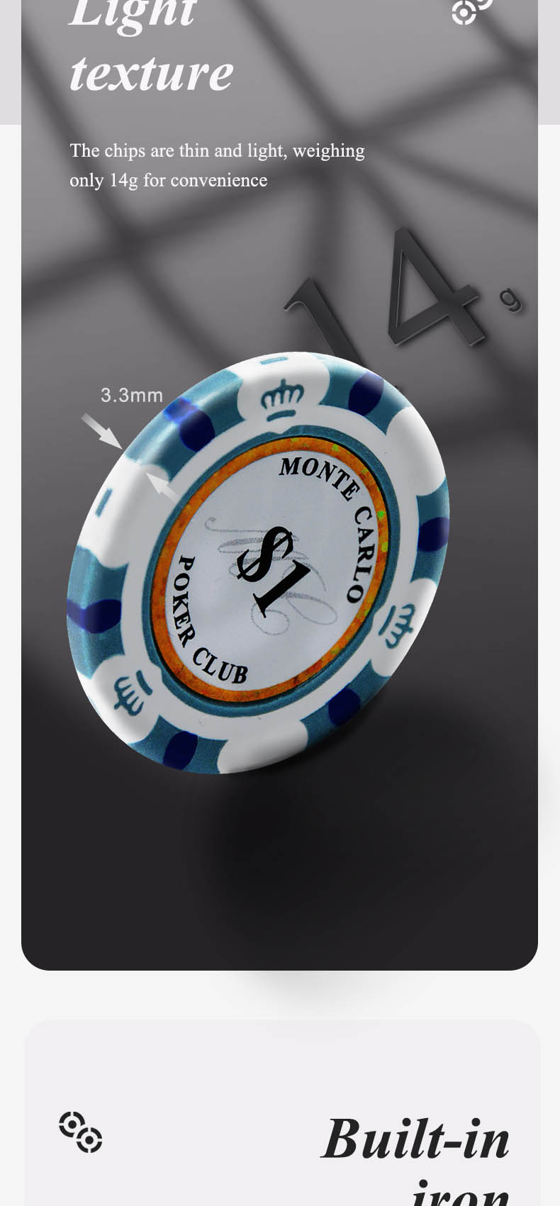 Groothandel op maat gemaakte pokerchips gouden stickers (2)