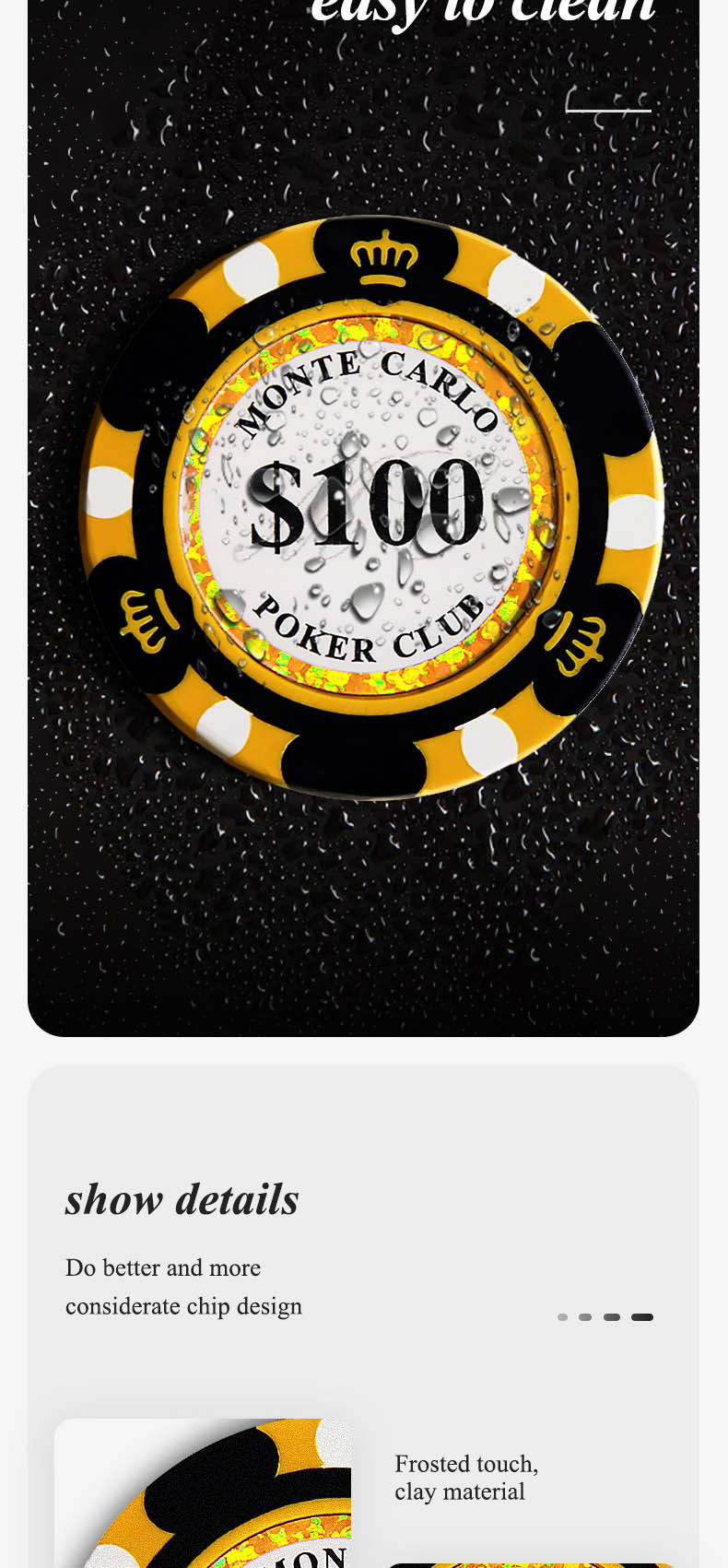 Ambongadiny manokana Poker Chips Golden Stickers (5)