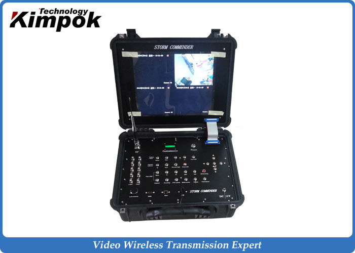 4 Channels Digital COFDM Receiver Box Wireless LCD Recorder 17 Inch