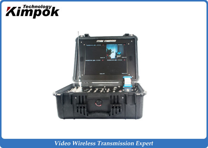 4 Channels Digital COFDM Receiver Box Wireless LCD Recorder 17 Inch