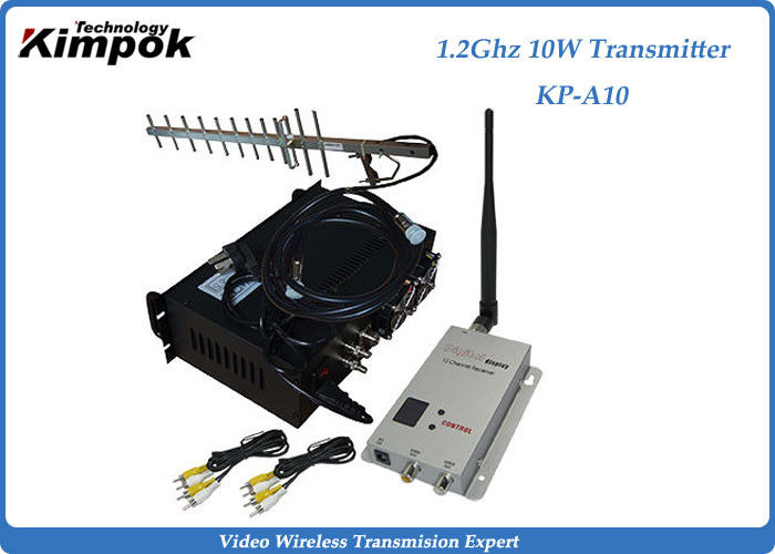 10 Watt Long Range Video Transmitter 4 Channels Wireless CCTV Security Sender Zero Delay