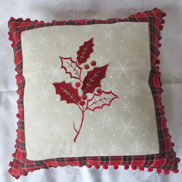 Fancy Embroidery Christmas Cushion