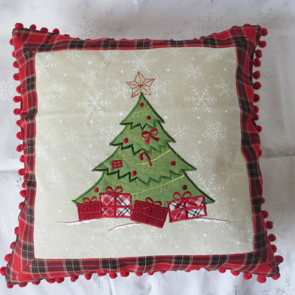 Lowest Price for Hanging Chair Replacement Cushion - Square Christmas Tree Design Cushion Cover Custom – Kingsun