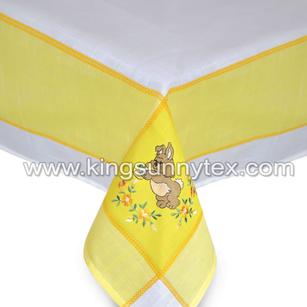 Yellow Bunny Embroidery Easter Decoration For Gift