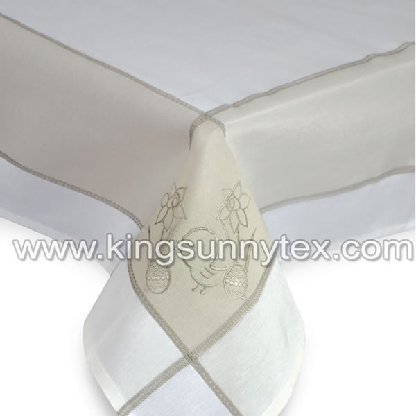 8 Year Exporter Rosette Satin Table Cloth - Grey Birdie Embroidery Decoration For Easter – Kingsun