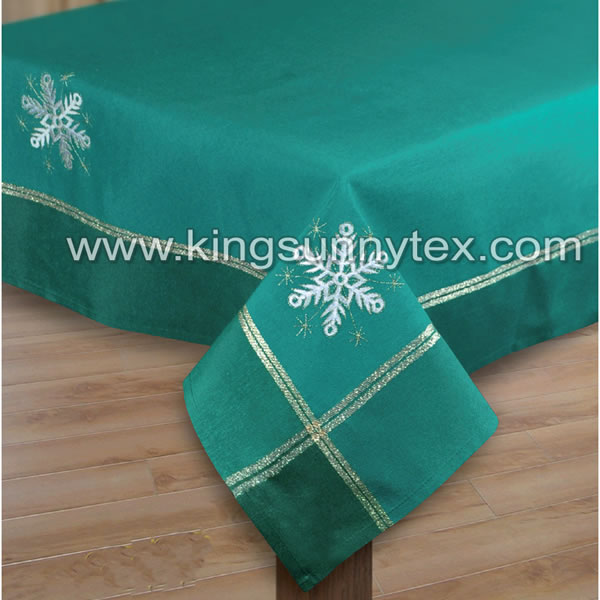 High definition Orange Table Runner - Green Gold Thread Snow Globe Embroidery Tablecloth For Christmas – Kingsun