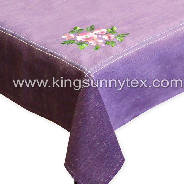 Fancy Spring Flowers Embroidery Table Cloth