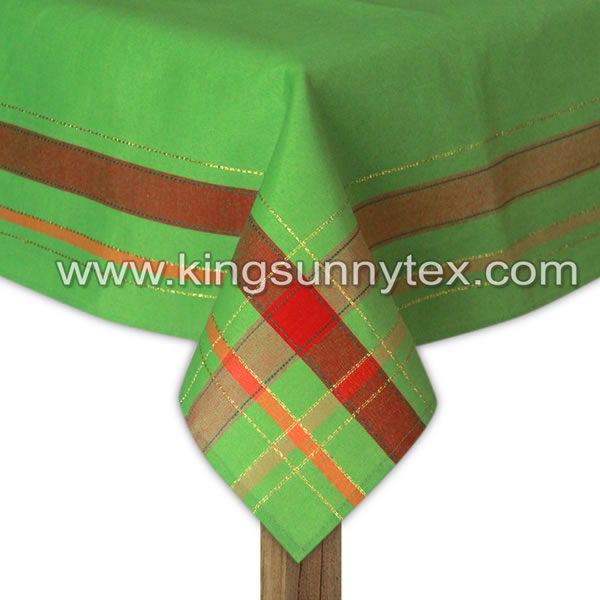 Green Colour Christmas Design Table Cloth
