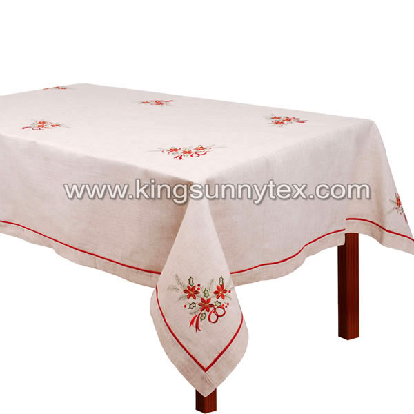 Beautiful Christmas Embroidered Tablecloth