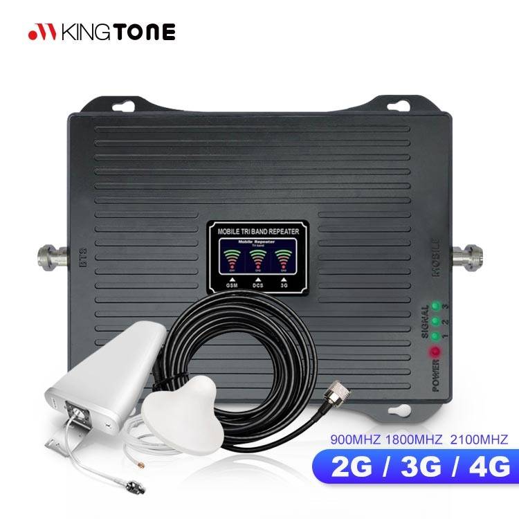 Cell Phone Signal Amplifier 2G 3G 4G Tri Band Signal Booster Cellular Repeater 900 1800 2100 MHz Mobile Signal Booster