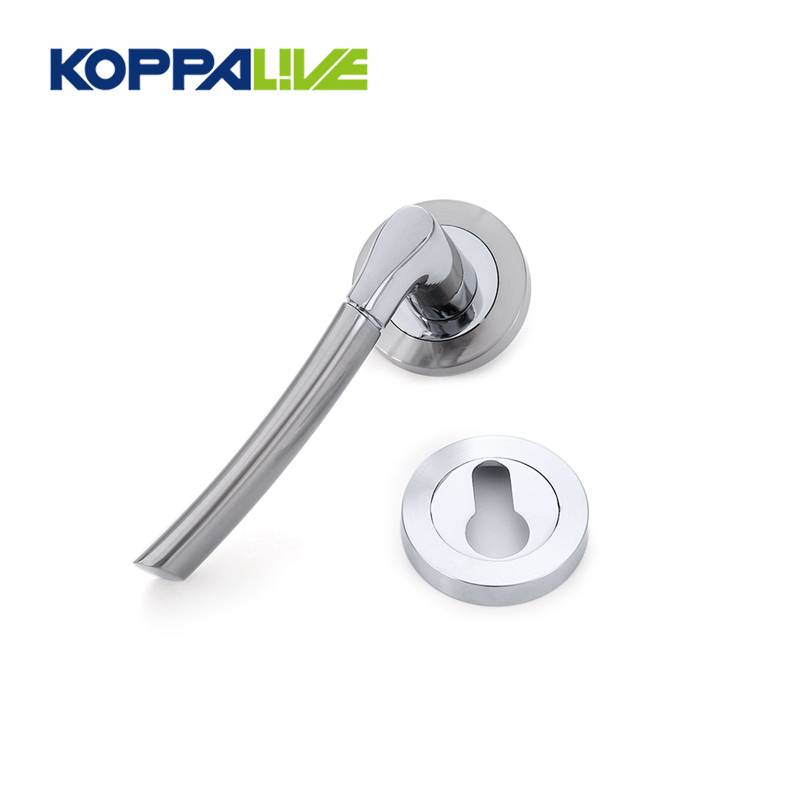 KOPPALIVE Simple modern style zinc alloy interior door lever handles lock set for wooden door