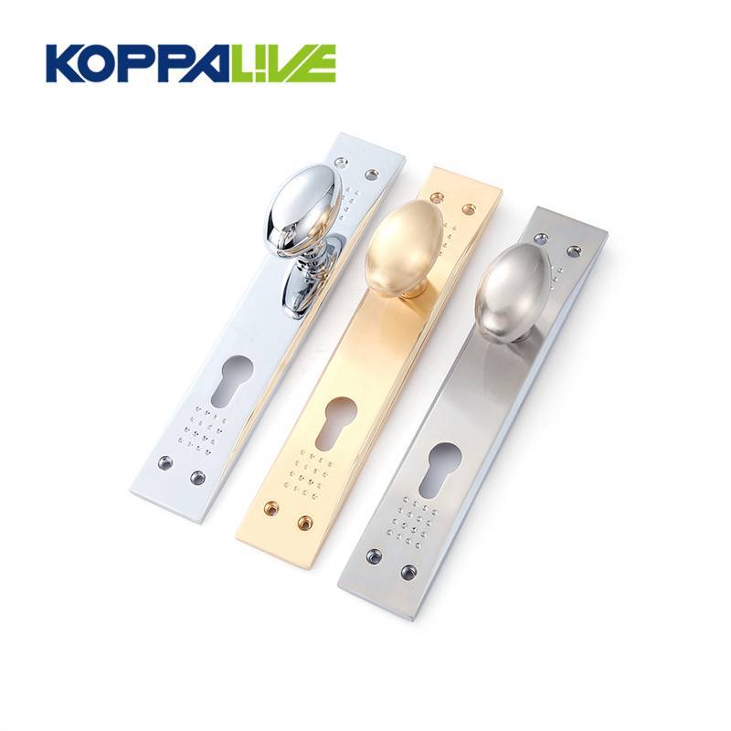 Classic Zinc Alloy American Style Brushed Entrance Door Hardware Handle with Plate