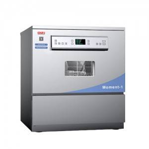 Benchtop washer with automatic opening and clos...
