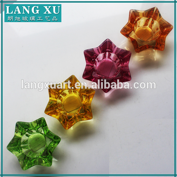 LXHY-Z192 different color star shape candle glass holders