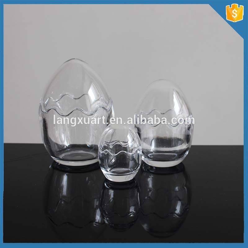 Gift Box Three Sizes Crystal Scented Canlde Jar Egg Shaped Glass Votive