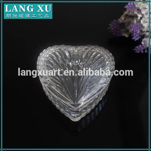 wholesale heart shape candy glass jar jewellery box
