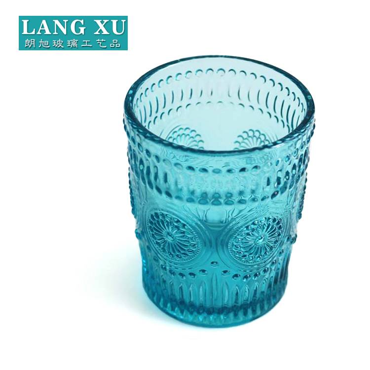 hot sale customize spray paint colores sun flower shaped glass cup