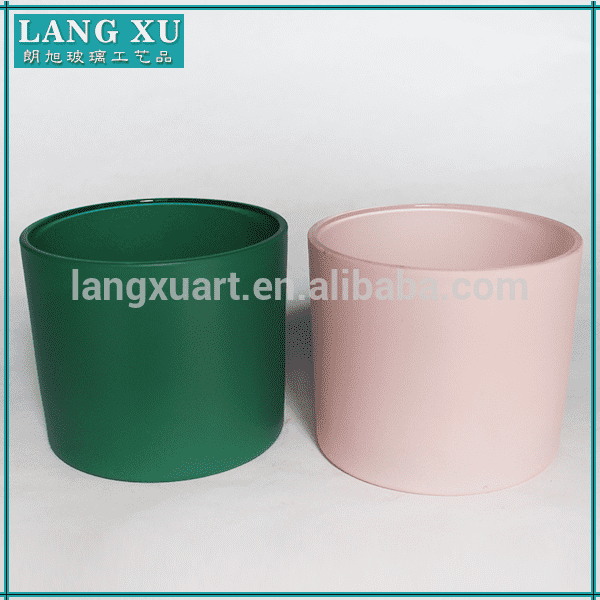 colored Straight glass candle cup for sale candle holder glassware wholesale