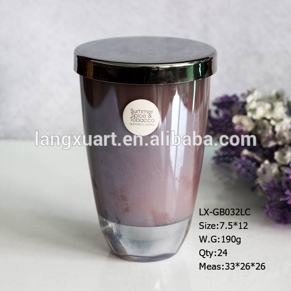 customize graceful spray paint glass candle jar with lid