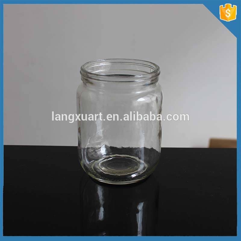 500ml glass cylinder metal lid mason jar without handle